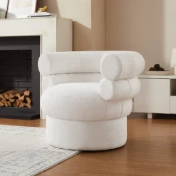 Artistiq Living Fauteuil Stof / Textiel|Fauteuil Bouclé / Teddy|Fauteuil Merrick Bouclé, kleur Wit