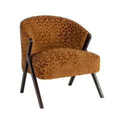 Richmond Interiors Fauteuil Stof / Textiel|Fauteuil Mia Triangle, kleur Goud