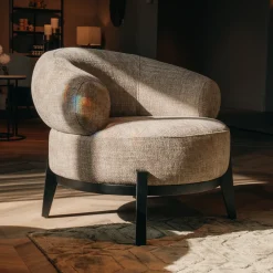 Richmond Interiors Fauteuil Stof / Textiel|Fauteuil Montana Chenille, kleur Desert