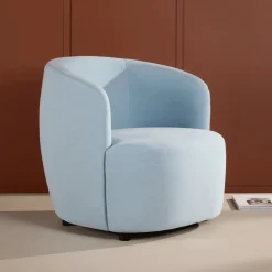 Nohr Fauteuil Stof / Textiel|Fauteuil Obie Linnenlook, kleur Licht Blauw