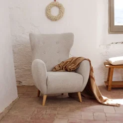 Kave Home Fauteuil Stof / Textiel|Fauteuil Patio kleur Beige