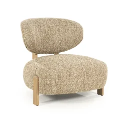 Eleonora Fauteuil Stof / Textiel|Fauteuil Bouclé / Teddy|Fauteuil Reza Bouclé en naturel eikenhout