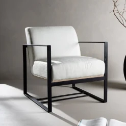 Nohr Fauteuil Stof / Textiel|Fauteuil Roxana Linnen, kleur Off-white Off White