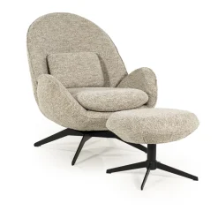 Eleonora Fauteuil Stof / Textiel|Fauteuil Bouclé / Teddy|Fauteuil Ryan Met hocker, Bouclé