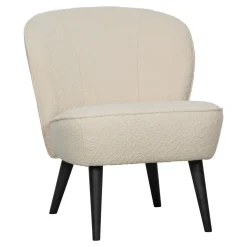 WOOOD Fauteuil Stof / Textiel|Fauteuil Bouclé / Teddy|Fauteuil Sara Bouclé, kleur Creme