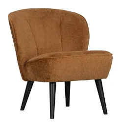 WOOOD Fauteuil Stof / Textiel|Fauteuil Sara Chenille, kleur Cognac
