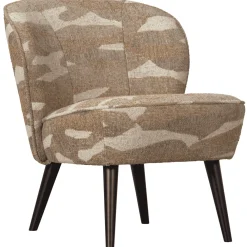 WOOOD Fauteuil Stof / Textiel|Fauteuil Sara Geweven, kleur Camouflage Groen
