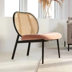 Zuiver Fauteuil Stof / Textiel|Fauteuil Spike Rotan en stof