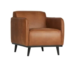 WOOOD Fauteuil Leer / Kunstleer|Fauteuil Statement Eco leder Cognac