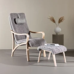 Nohr Fauteuil Stof / Textiel|Fauteuil Bouclé / Teddy|Fauteuil Tandra Sheep, Met voetenbank