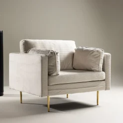 Nohr Fauteuil Stof / Textiel|Fauteuil Tylan Rib, kleur Lichtgrijs