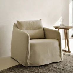 Ethnicraft Fauteuil Stof / Textiel|Fauteuil Weave Linnenmix