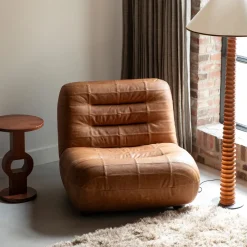 Dutchbone Fauteuil Stof / Textiel|Fauteuil Wyatt Wax Leder