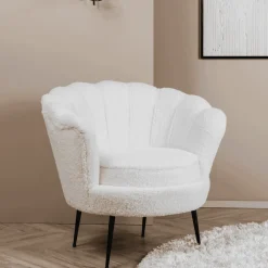 Nohr Fauteuil Stof / Textiel|Fauteuil Bouclé / Teddy|Fauteuil Yoni Teddy, kleur Wit