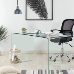 Kave Home Bureaus|Glazen Bureau Burano, 125 x 70 cm