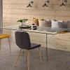 Kave Home Rechte Eettafel|Glazen Eettafel Burano
