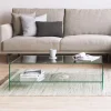 Kave Home Glazen Salontafel|Glazen Salontafel Burano met onderplank, 110 x 55 cm