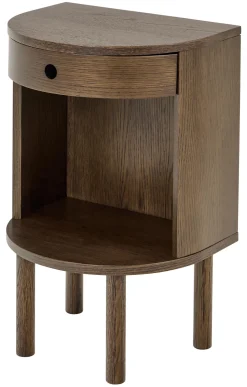 Bendt Nachtkastjes|Nachtkastjes|Halfrond Nachtkastje Seula Eikenfineer, Met 1 lade