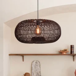 GOOD&MOJO Hanglampen|Hanglamp Arizona Bamboe, kleur Burgundy