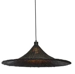 GOOD&MOJO Hanglampen|Hanglamp Borabora Rotan, 70cm Zwart