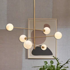 it's about RoMi Hanglampen|Hanglamp Carrara 6-lamps, Marmerlook, kleur Wit