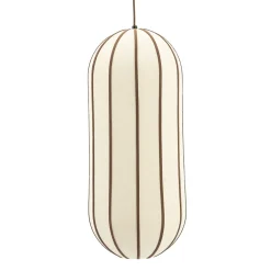 By-Boo Hanglampen|Hanglamp Cocoon Linnen en leder, 28cm, kleur Bruin Naturel