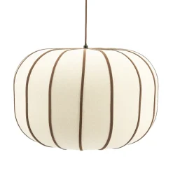 By-Boo Hanglampen|Hanglamp Cocoon Linnen en leder, 50cm, kleur Bruin Natuurlijk