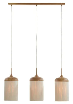 Light & Living Hanglampen|Hanglamp Dania Houtlook en touw, 3-lamps Licht hout