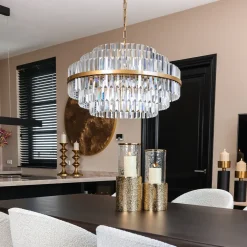 Richmond Interiors Hanglampen|Hanglamp Desire Crystal Brushed gold