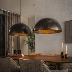 LifestyleFurn Hanglampen|Hanglamp Dinand 2-lamps, Ø60cm, kleur Bruin