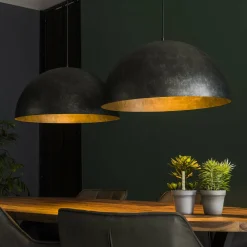 LifestyleFurn Hanglampen|Hanglamp Dinand 2-lamps, Ø60cm, kleur Charcoal