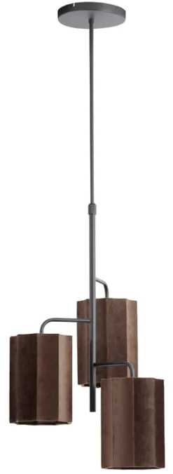 Light & Living Hanglampen|Hanglamp Edisa 3-lamps, kleur Donkerbruin