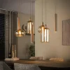 LifestyleFurn Hanglampen|Hanglamp Faiga Glas en beige metaal, 4+3-lamps