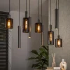 LifestyleFurn Hanglampen|Hanglamp Homer Glas en metaal, 5+4-lamps
