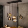LifestyleFurn Hanglampen|Hanglamp Janetta Glas en metaal, 5+4-lamps