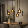 LifestyleFurn Hanglampen|Hanglamp Janetta 4+3-lamps, kleur Sienna Bruin
