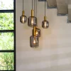 Light & Living Hanglampen|Hanglamp Lekar 5-Lamps, kleur Antiek Brons/Smoke