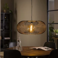 LifestyleFurn Hanglampen|Hanglamp Mallory Metaal, Ø70cm Zwart nikkel