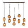 Light & Living Hanglampen|Hanglamp Mezza Glas, 10-lamps, kleur Bruin