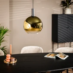 BASE Hanglampen|Hanglamp Mirel Glas, kleur Goud