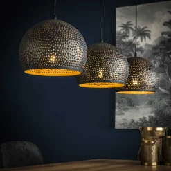 LifestyleFurn Hanglampen|Hanglamp Murray 3-lamps 56 - Zwart bruin (56)