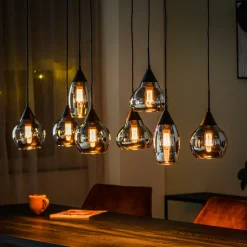 BASE Hanglampen|Hanglamp Nino 8-lamps, kleur Smoke