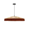 Kave Home Hanglampen|Hanglamp Pollensa Raffia, 75cm, kleur naturel / terracotta