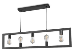 LABEL51 Hanglampen|Hanglamp Quadrato 5-lamps, kleur Zwart