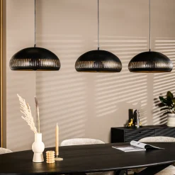 BASE Hanglampen|Hanglamp Rachel 3-lamps, kleur Zwart