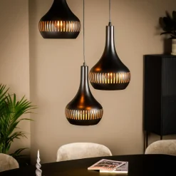 BASE Hanglampen|Hanglamp Rachel 3-lamps, kleur Zwart