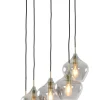Light & Living Hanglampen|Hanglamp Rakel 5-Lamps, antiek brons+smoke