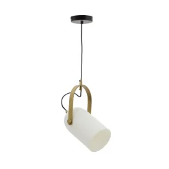 Kave Home Hanglampen|Hanglamp Reisy Matglas en messing Wit