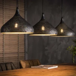 LifestyleFurn Hanglampen|Hanglamp Romola 3-lamps 56 - Zwart bruin (56)