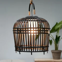 Rivièra Maison Hanglampen|Hanglamp San Carlos Bamboe, kleur Zwart